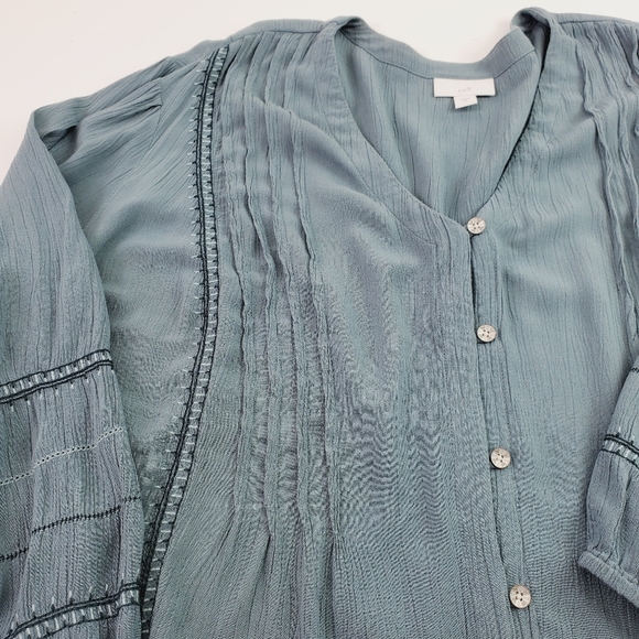 J. Jill Blouse long sleeve Women Size XL V-neck relaxed Button Down - Picture 10 of 12